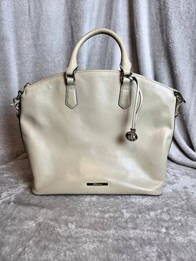 Brahmin Large Duxbury Satchel Leather Satchel in Cream NWT